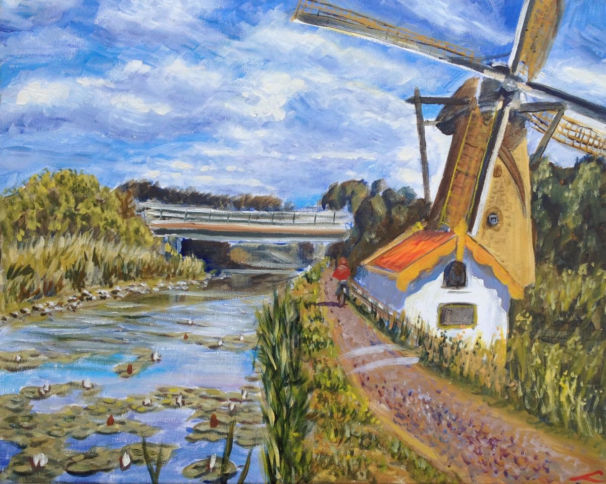 Windmill In Maasluis By Elena Sokolova, 20 X 16, Artwork For Sale On Artfinder