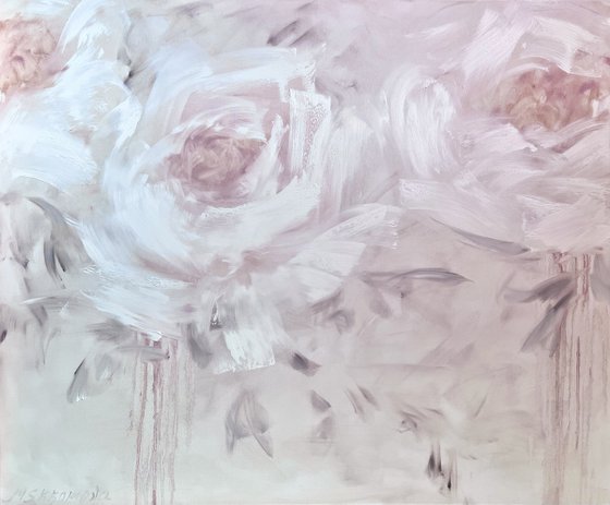 Today Now - XXL Original Painting, flowers large canvas.