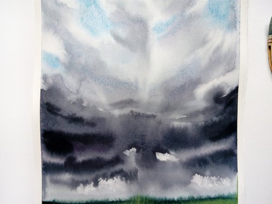 Clouds landscape painting