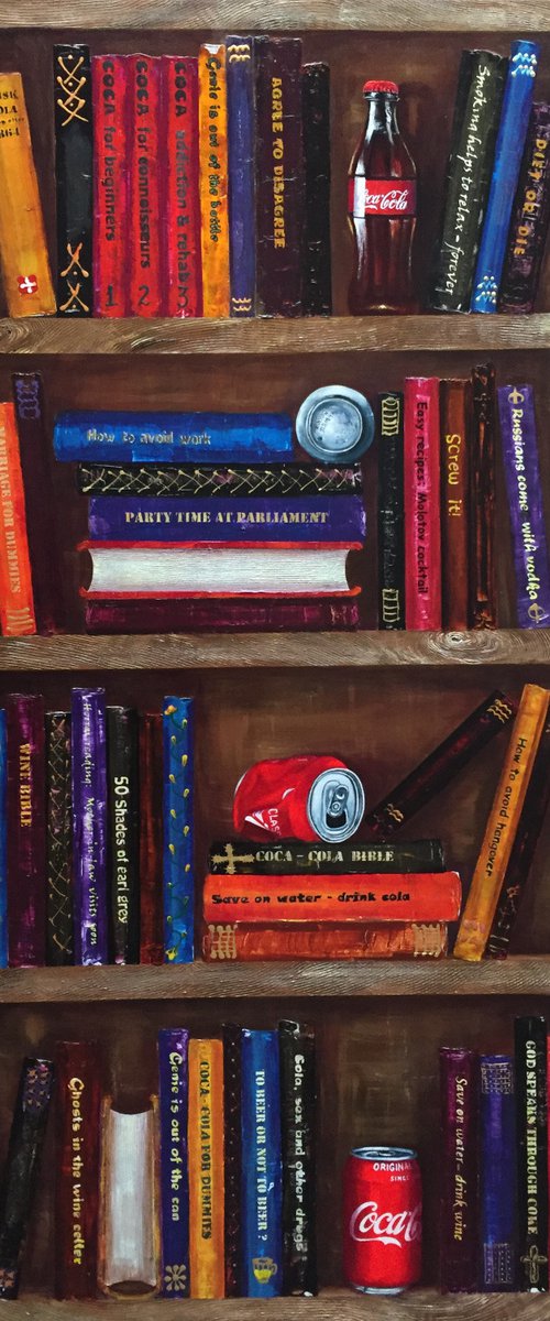 Bookshelf with coca-cola by Lena Smirnova