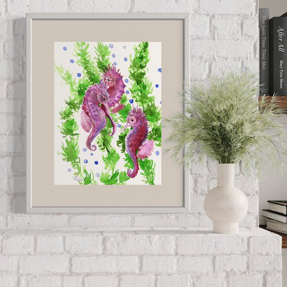 Seahorse. Underwater Scene