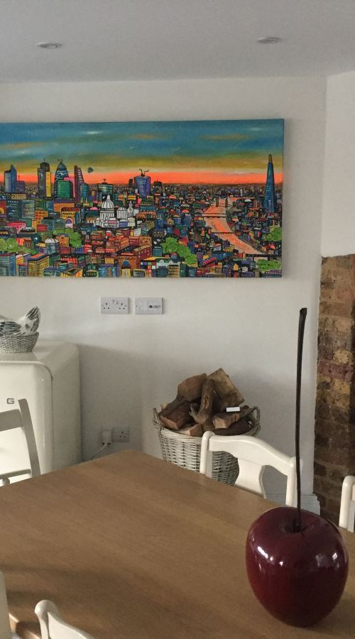Futuristic Orange Light London by Maria Luisa  Azzini
