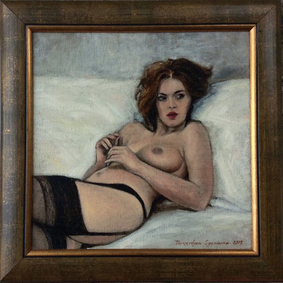 Nude, oil on canvas, 31 x 31 cm, 2018