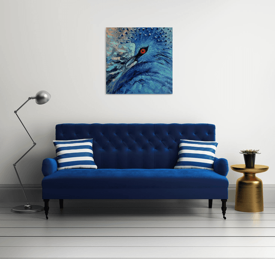 Blue Bird 80x80cm