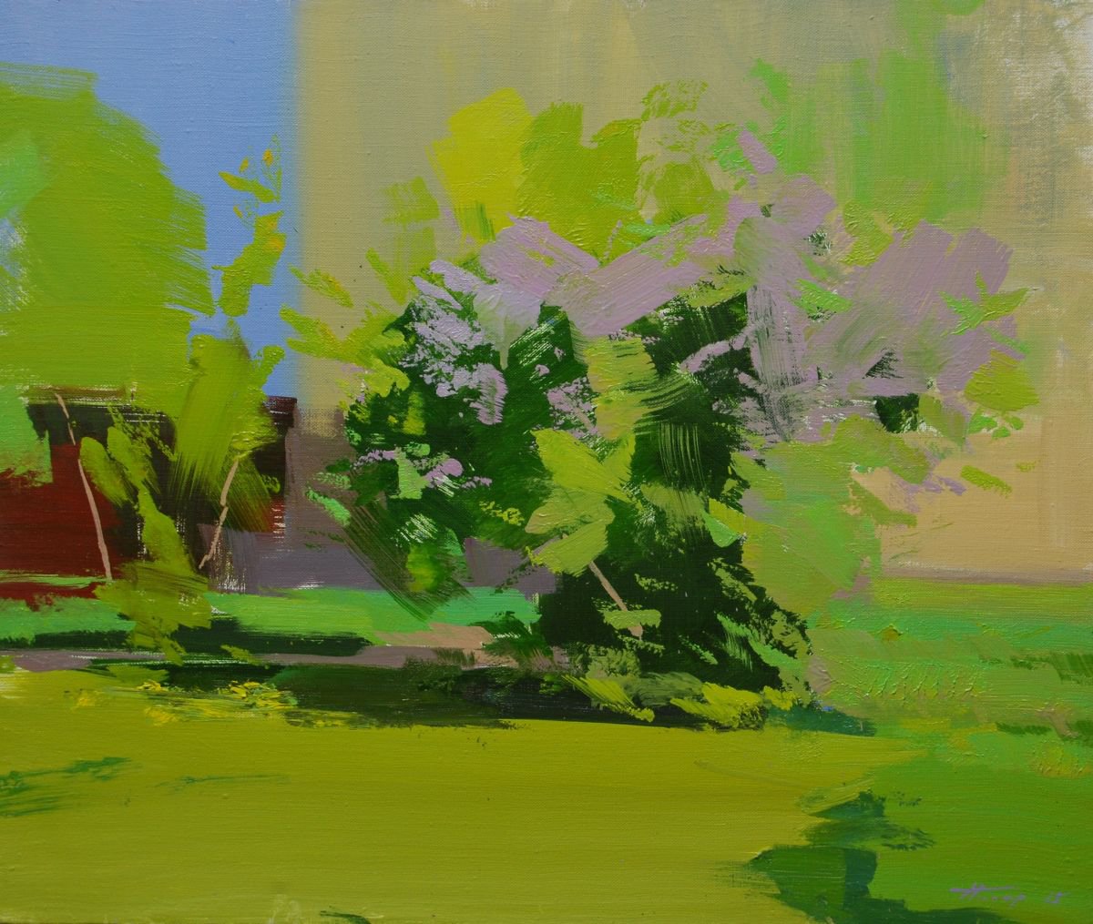 Abstract Landscape Painting, Summer Flashback (417ll15) by Yuri Pysar