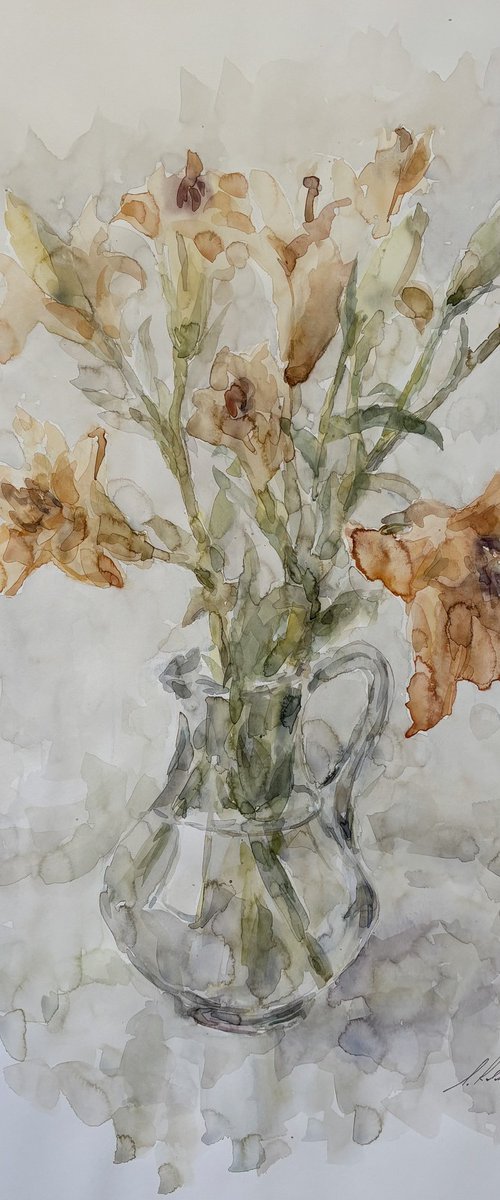 Lilies 50x65 cm 2025 by Elena Klyan