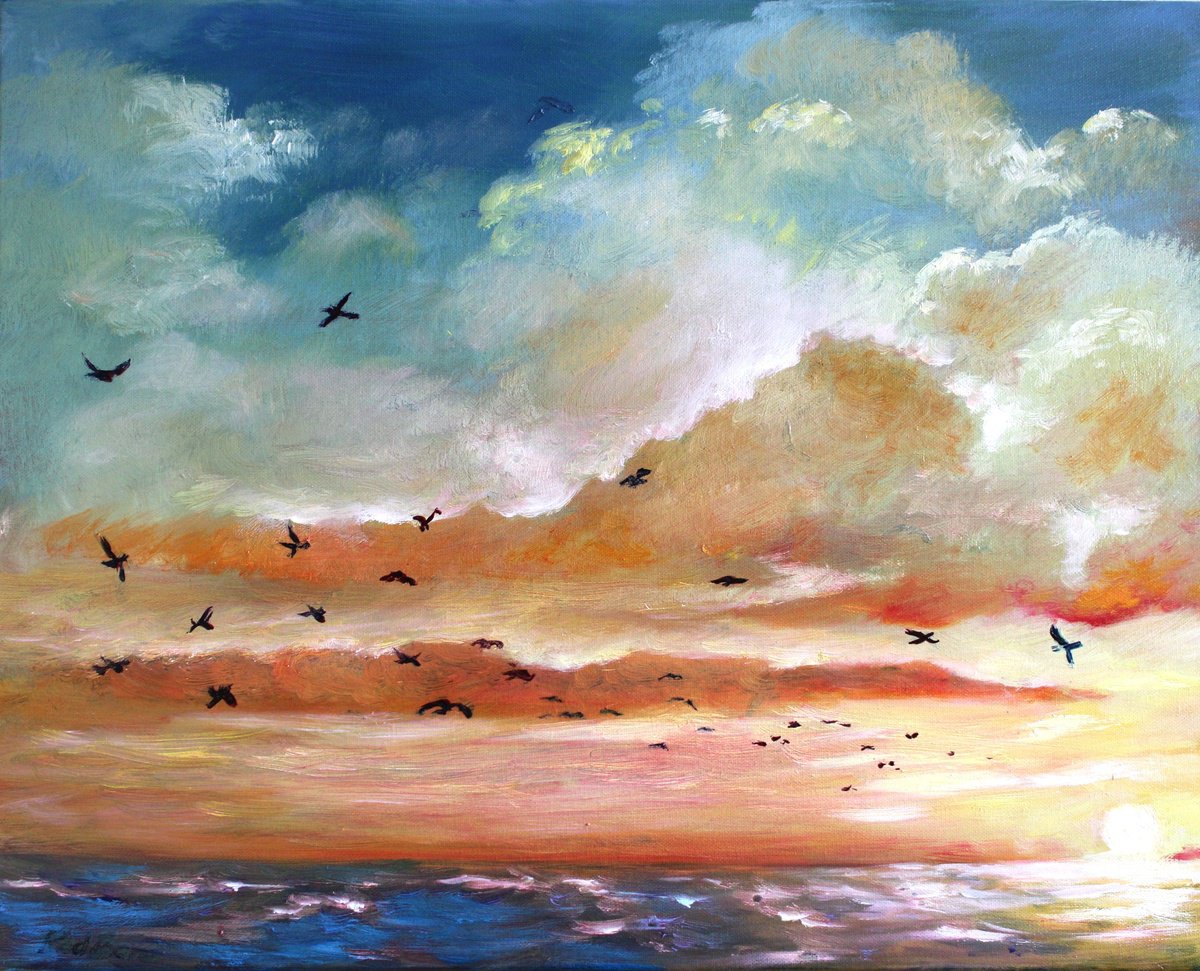 A Confusion Of Birds By Rod Bere, 20 X 16, Artwork For Sale On Artfinder