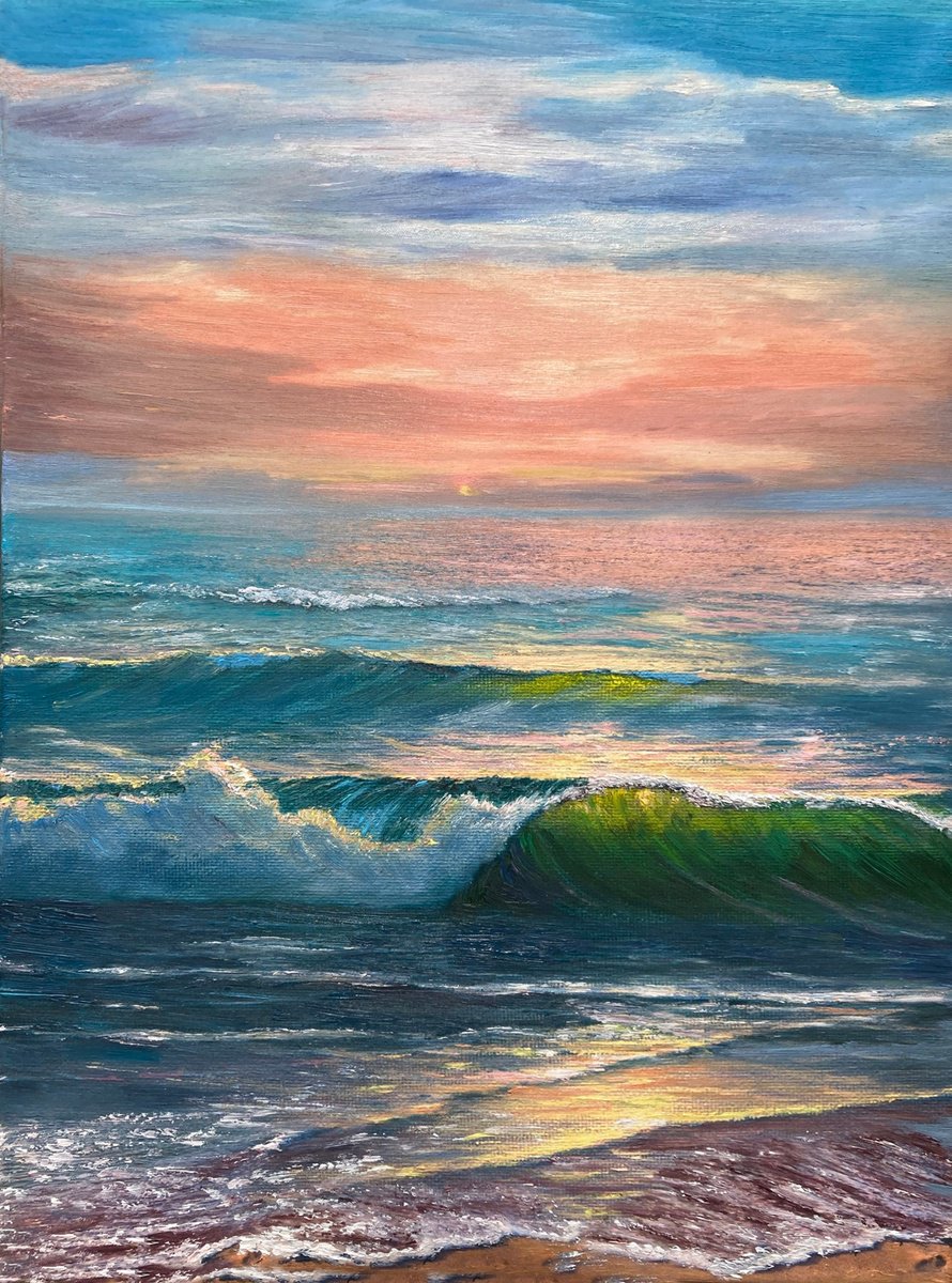 Impressionistic Landscape Oil Painting By Kenneth Halvorsen, 18 X 24", Rolling And Tumbling, Original Artwork