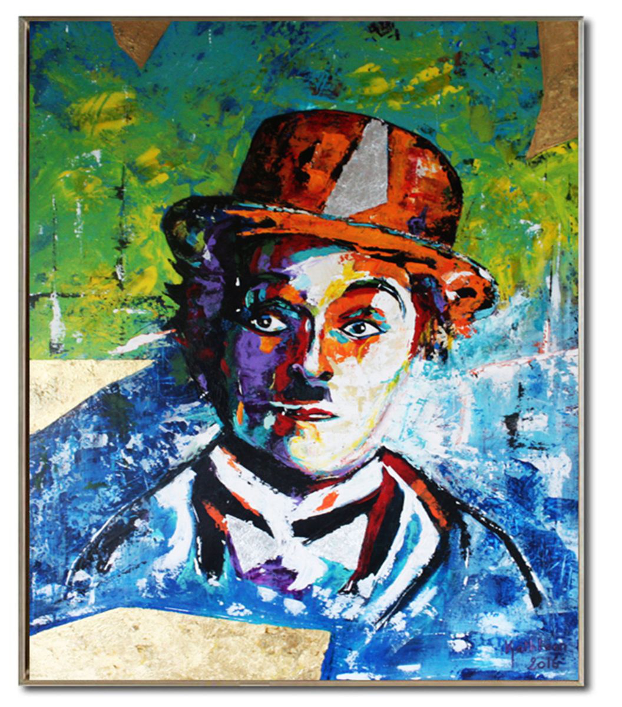 Charlie Chaplin Original Painting On Canvas Blu Artfinder