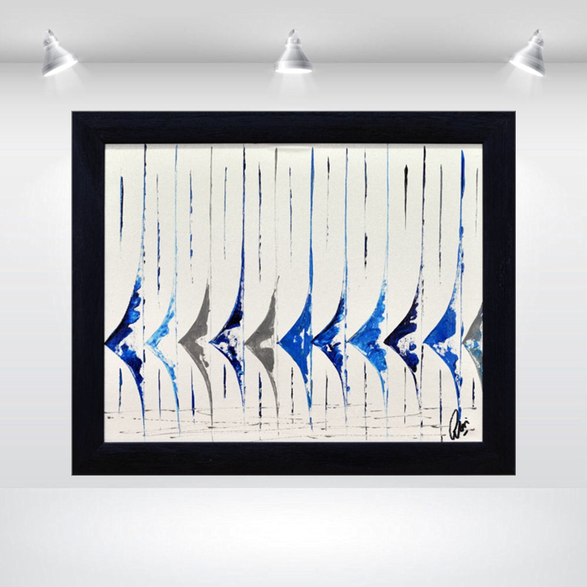 Abstract Acrylic Painting By Edelgard Schroer, 21 X 17, Sailflow, Original Artwork