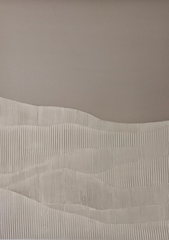 "Rye 2" High textured abstract beige art