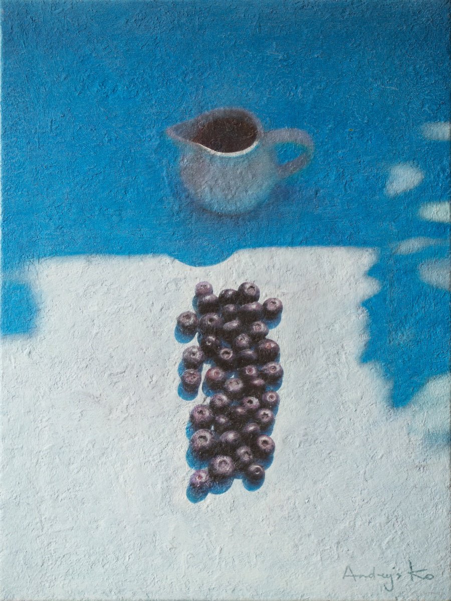 The Cream Jug and Blueberries on a Sunny Day by Andrejs Ko