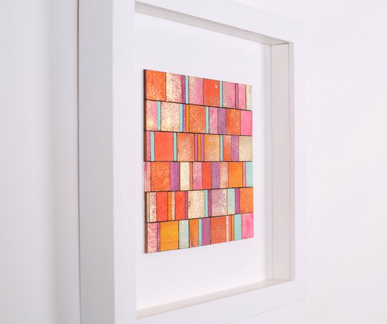 Orange, Pink & Gold Grid Miniature