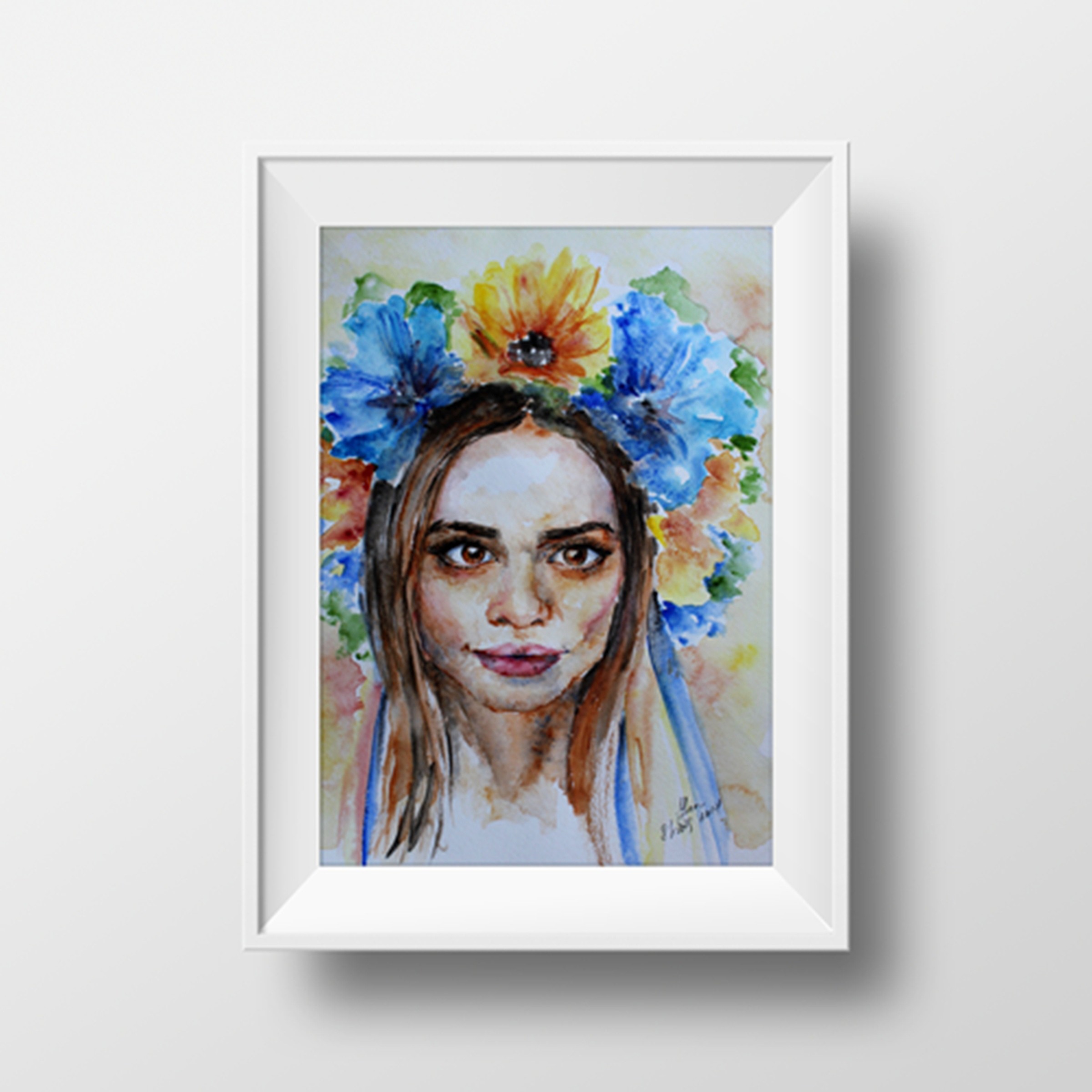 Ukrainian Girl Portrait Original Watercolor Pa Artfinder