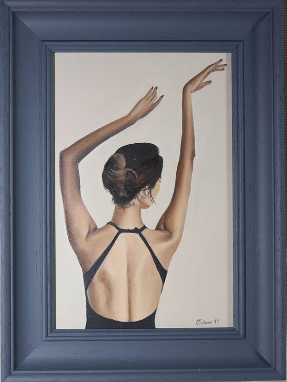 Strenght and Grace, Dance, Ballet Dancer Oil Painting, Ballerina, Framed Art