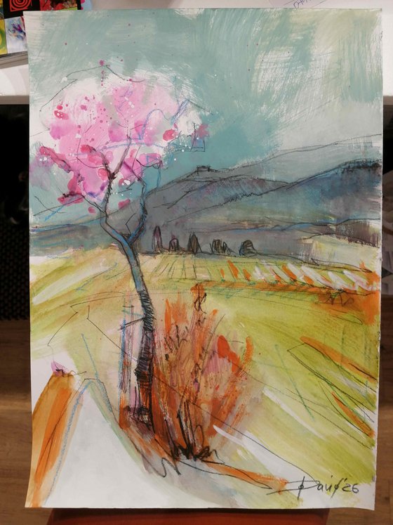 Mandelbaum im Frühling