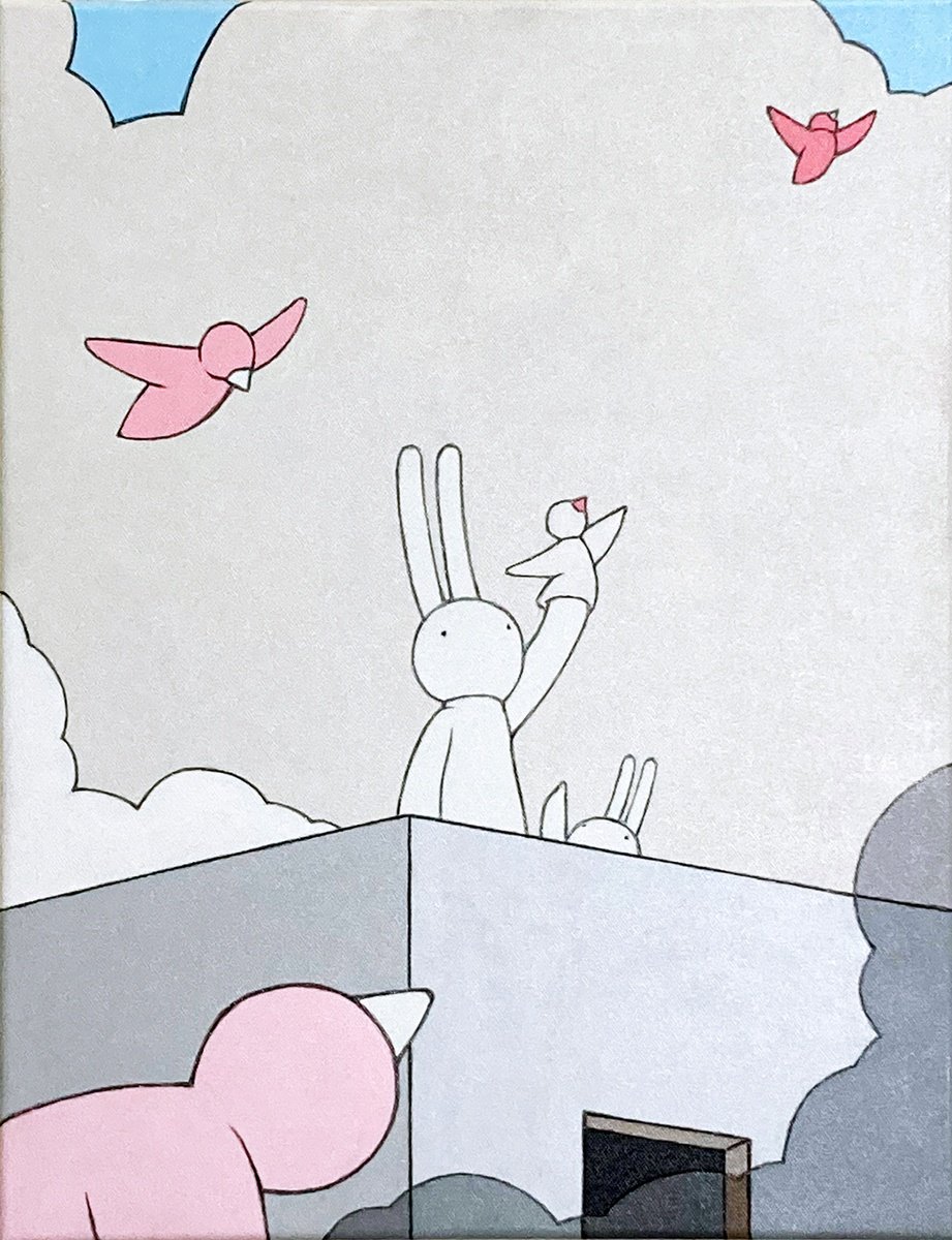 Animal Acrylic Painting By Mr Clement, 12 X 17", Nobody Told Me How To Land, Original Artwork