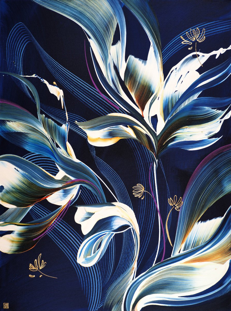 Abstract Acrylic Painting By Novi Lim, 36 X 48", Electric Lovers, Original Artwork