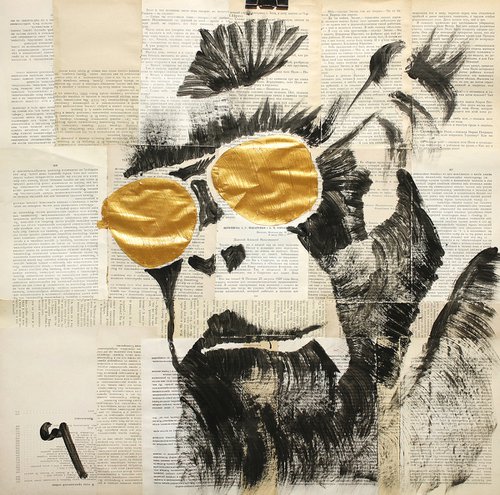 Monkey with glasses. by Marat Cherny