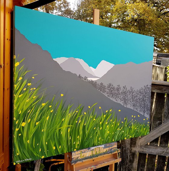 Walking in Patterdale, The Lake District (Large painting)