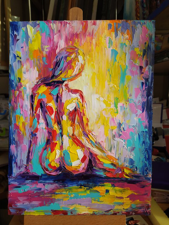 Relaxation - nude, erotic, nu, body, woman, woman body, oil painting, gift for him, gift for man, nu