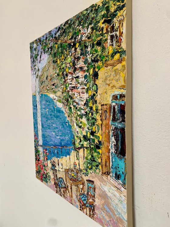 Blooming terrace in Amalfi