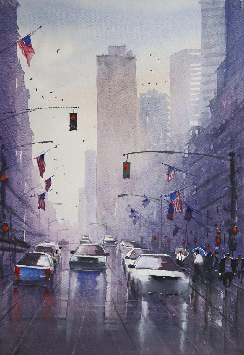 New York_On A Rainy Day by Rajan Dey