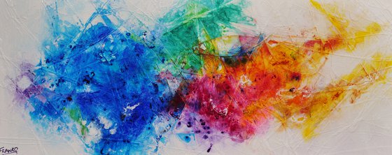 Colour Tango 240cm x 100cm Huge Texture Abstract Art