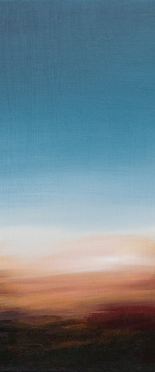 "Dawn" - landscape - minimalim - blue - sky - Horizon Sunrise morning modern by Fabienne Monestier