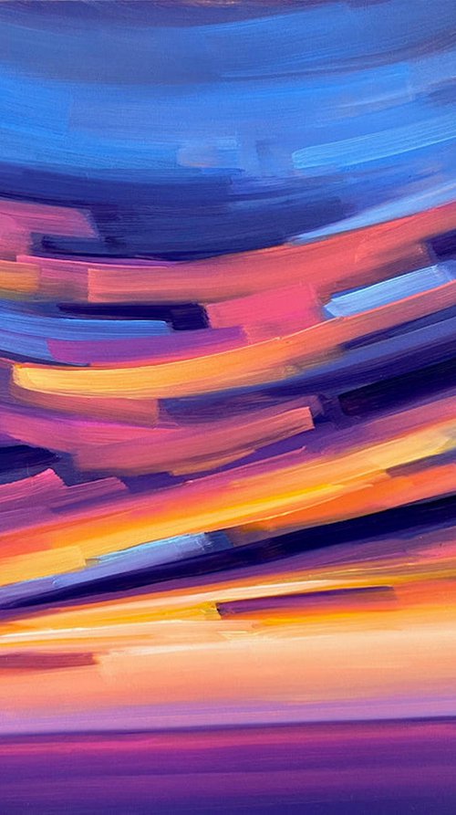 Sunset in Hues of Pinks, Purples, and Sunburst Yellows by Grant Pecoff