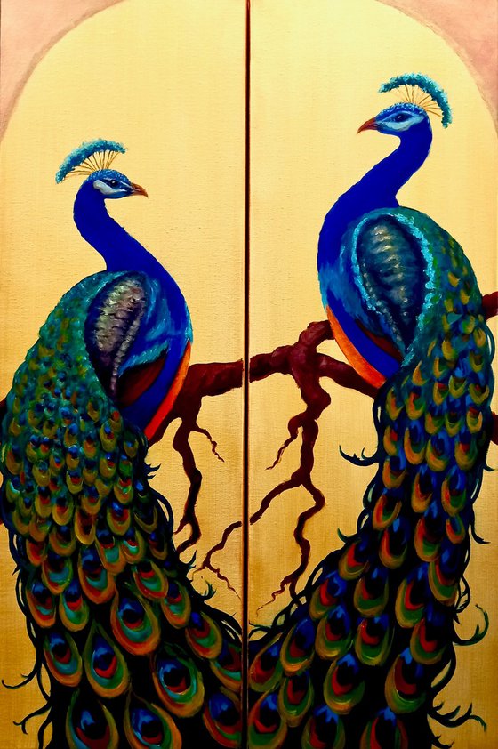 Two Peacocks