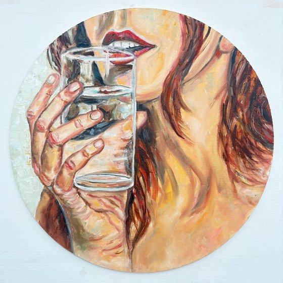 A Girl Drinking Water