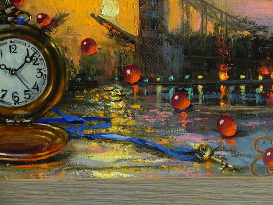 "Time to meet" Original art Oil on canvas Contemporary home decor
