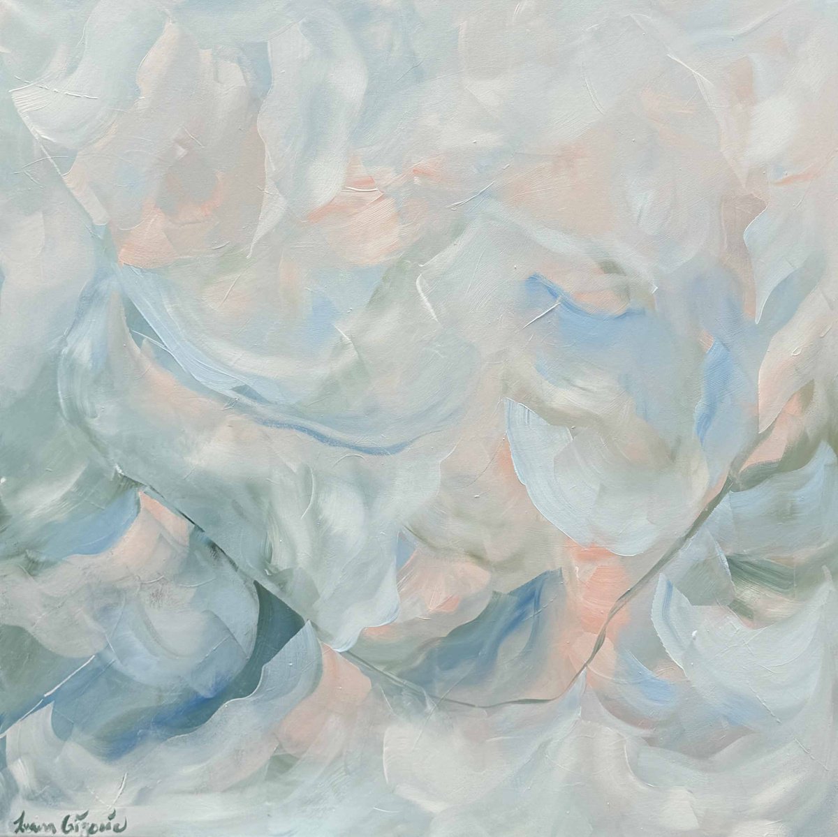 Abstract Landscape Acrylic Painting By Ivana Gigovic, 35 X 35, Spring Delight No 32, Original Artwork