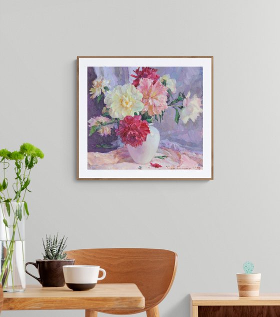 Still life with peonies