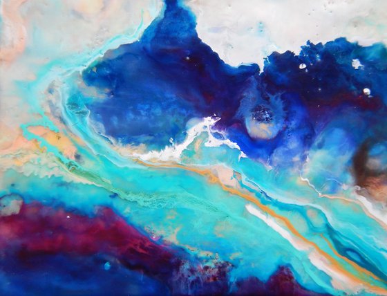 Coastal wave. Encaustic