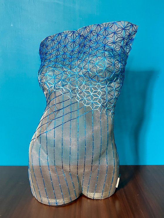 Blue ombre Asanoha