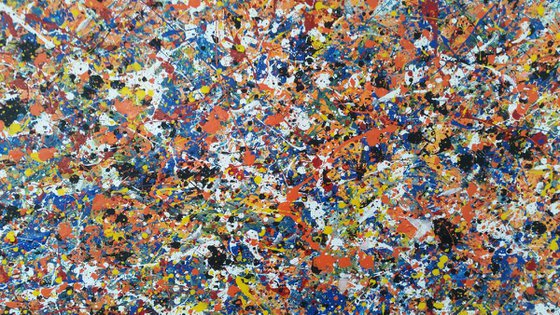 Abstract JACKSON POLLOCK style ACRYLIC on CANVAS by M.Y.