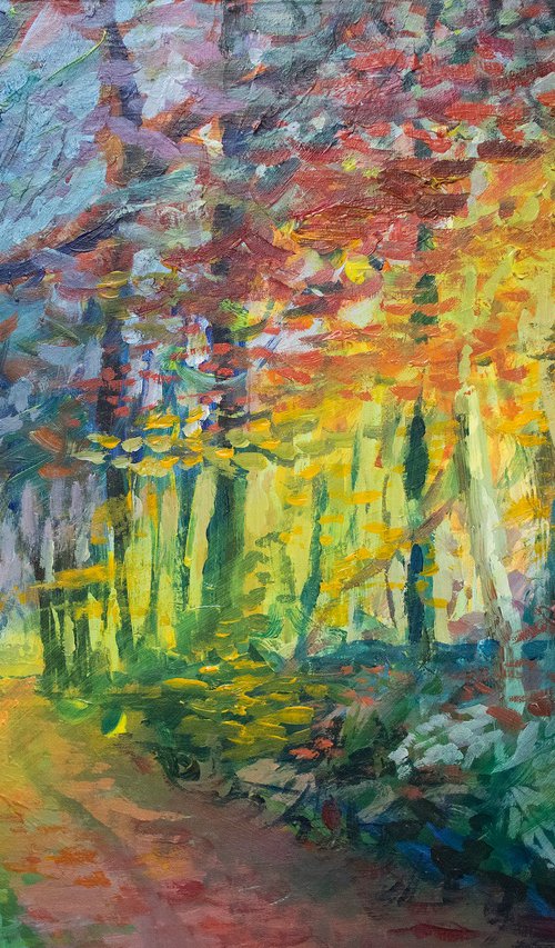 Sunbeam in forest by René Goorman