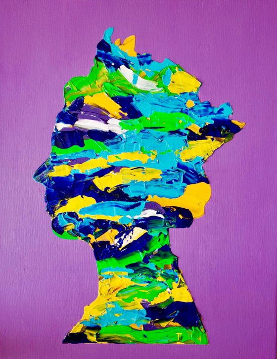 Queen #45 on  purple  PAINTING INSPIRED BY QUEEN ELIZABETH PORTRAIT