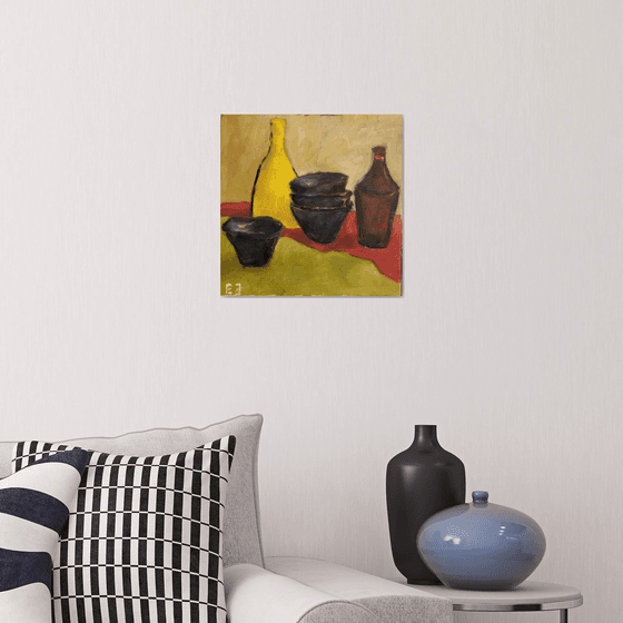 Still life with Japanese ceramics