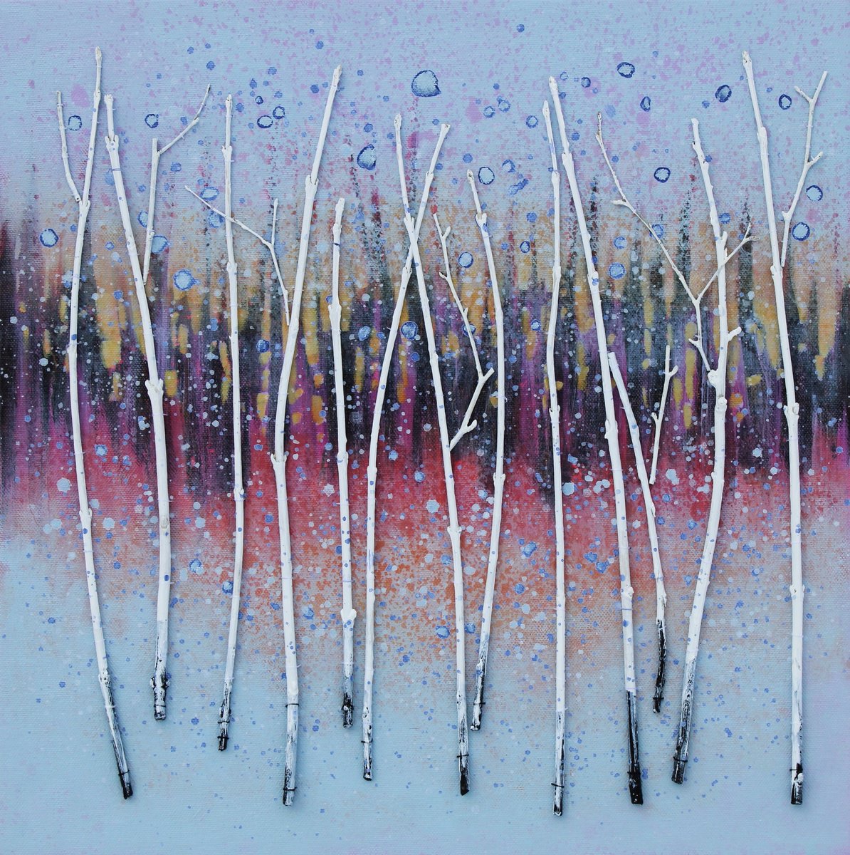 Impressionistic Painting , Winter Twilight By Sage Mountain Studio, 16 X 16, Artwork For Sale On Artfinder