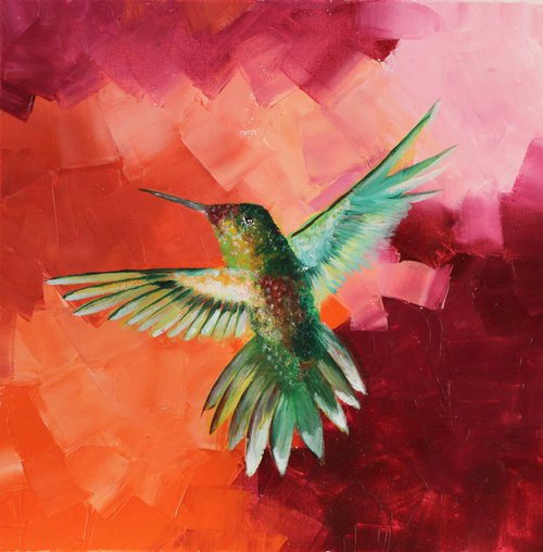 Hummingbird in 'Fly through fall' by Olha Gitman