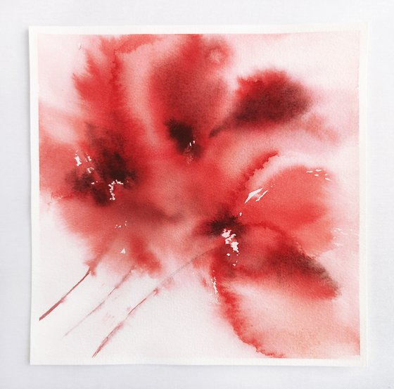 Red flowers diptych