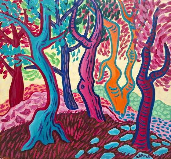 Morning Landscape with Pines III