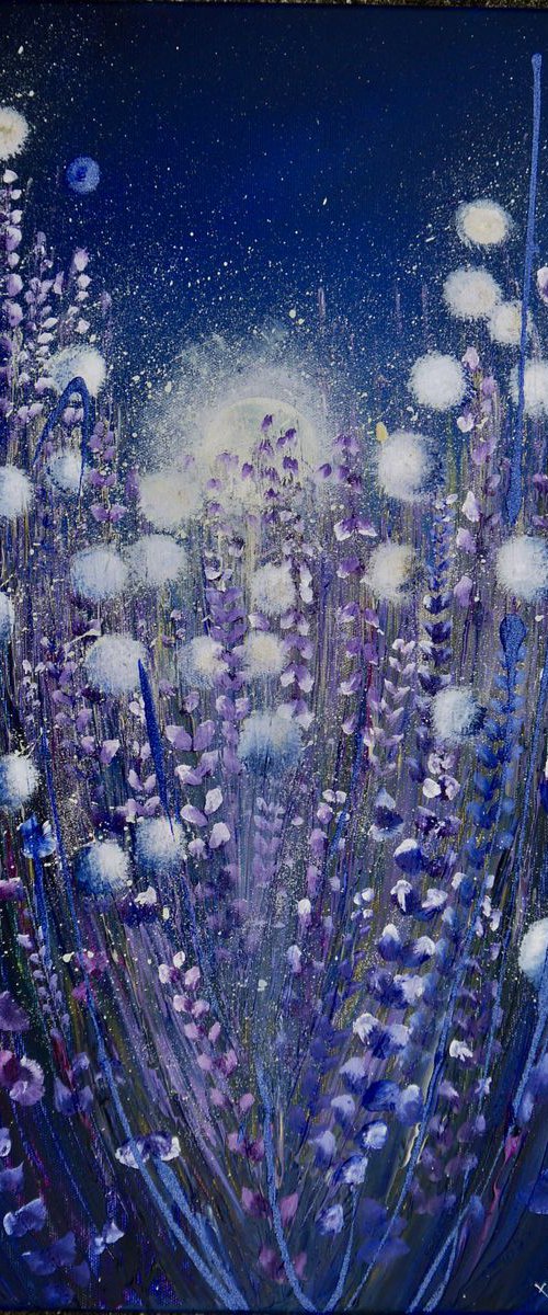 Moonlight and fluffy seeds by Emma Sian Pritchard