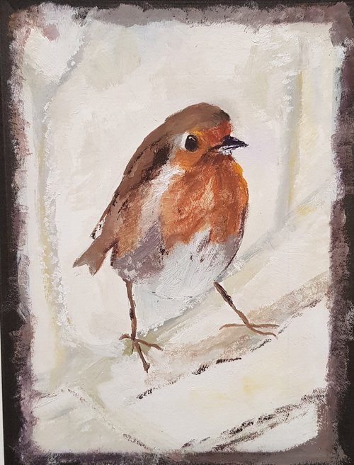 Robin in winter by Jane Elsworth
