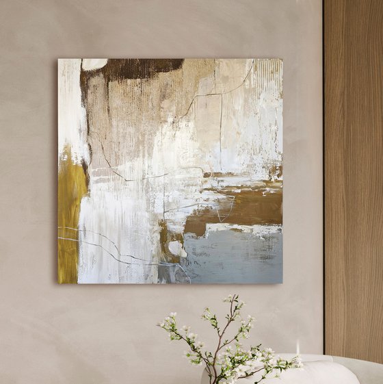 "Siera" Brown gray beige abstract art