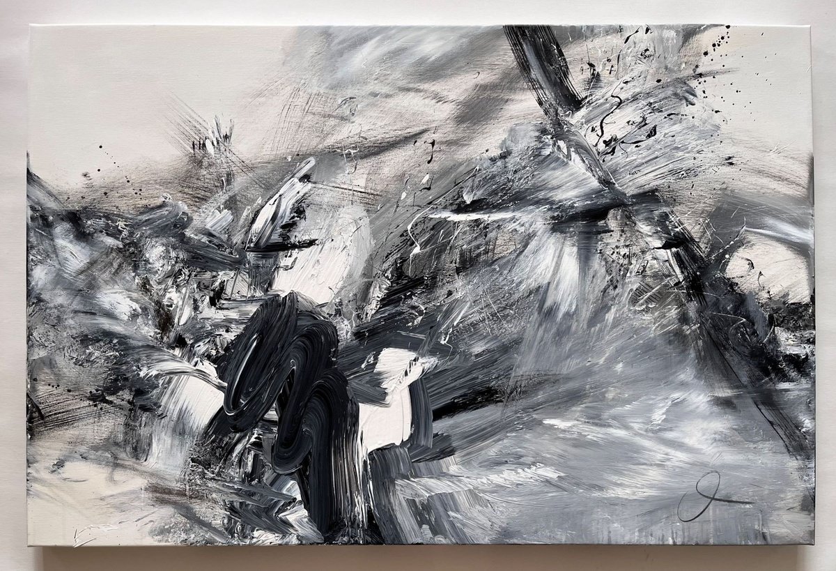 Organic Abstract Acrylic Painting By Maria Bevilacqua-Fischer, 47 X 31", Breakthrough Ii, Original Artwork