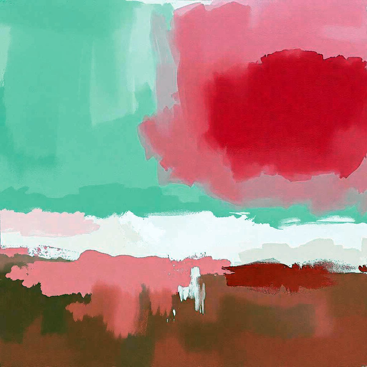 Abstract Giclee Print By Alessandro Butera, 35 X 35, Emotion In Pink And Green, Original Artwork